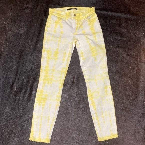J Brand Denim - J Brand Jeans “Limoncello” tie dyed mid rise capri skinny pants Size 25 GUC